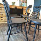 Series of 6 mismatched bistro chairs Baumann and Gizycko