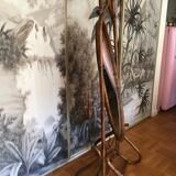 Large rattan psychedelic mirror 55x175cm