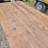 Antique rustic farmhouse table in solid oak, 19th century