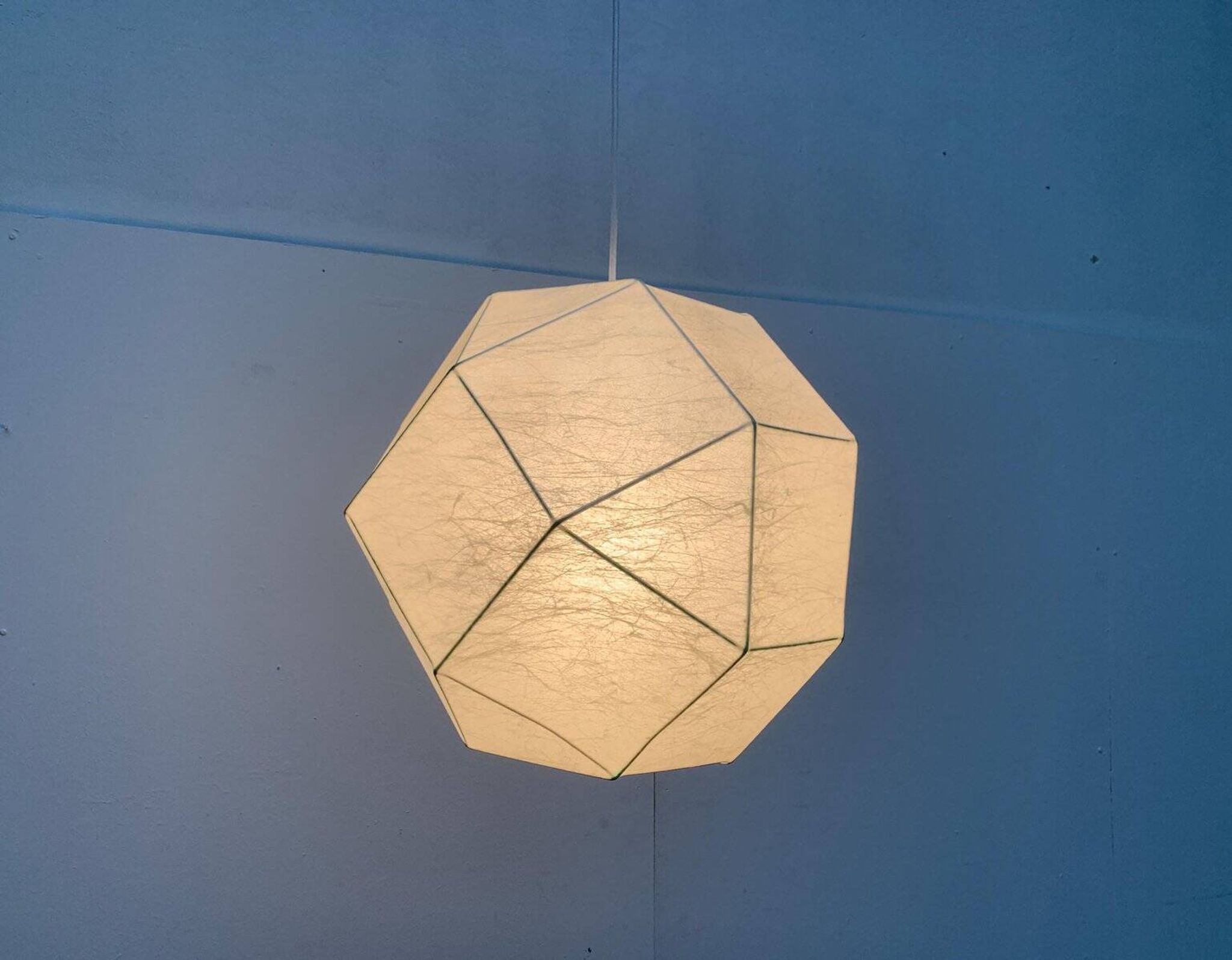German cocoon pendant lamp from the mid-century by Goldkant Leuchten, Wuppertal.