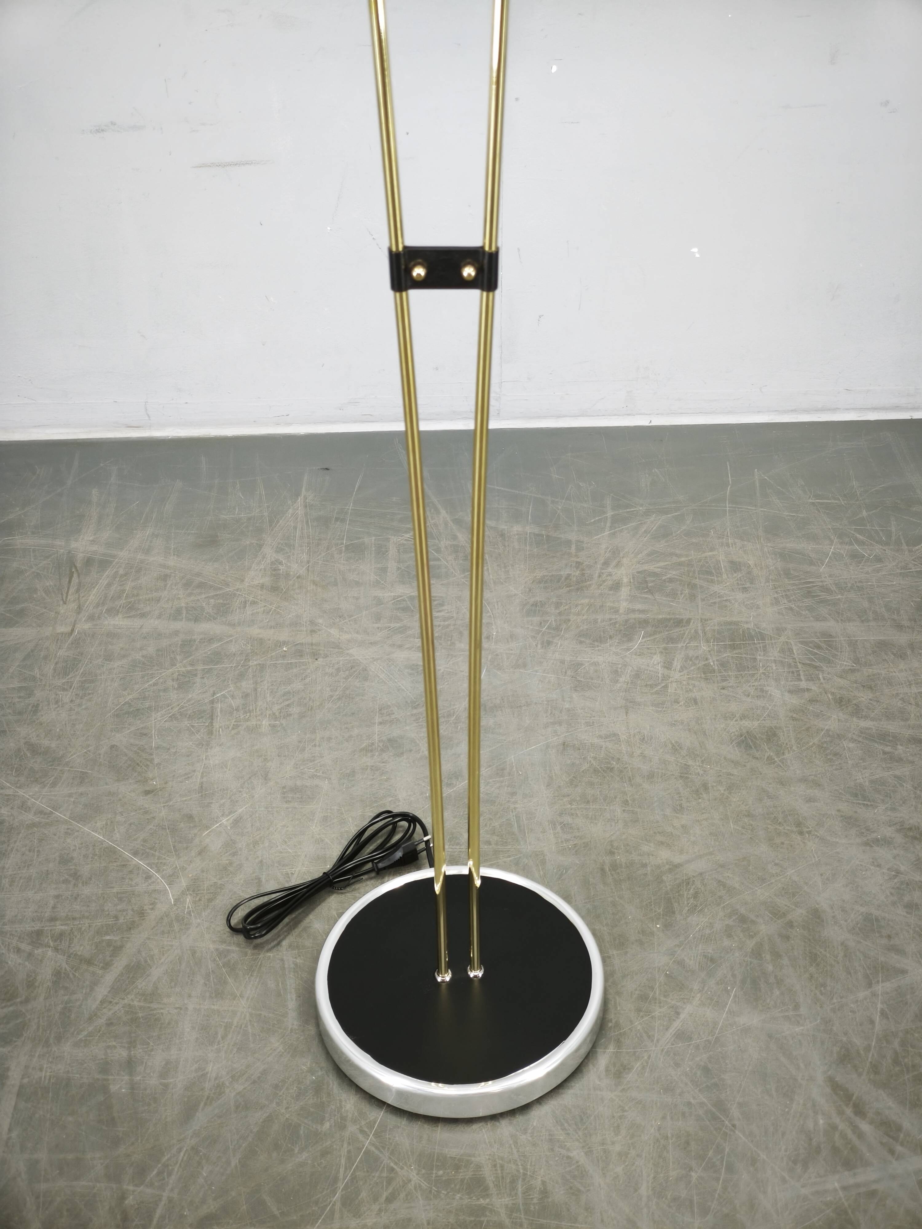 1960s Czech Japanese Floor Lamp with Twin Handmade Paper Shades
