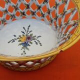 Openwork basket Faience Malicorne (Sarthe) TE Tessier Emile (1887-1971)