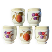 Ensemble de 5 bases cuit oeuf ou egg coddler Royal Worcester