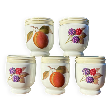 Set of 5 egg coddler bases or egg coddler Royal Worcester