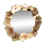 Brass sun mirror from around 1970 (31 cm)