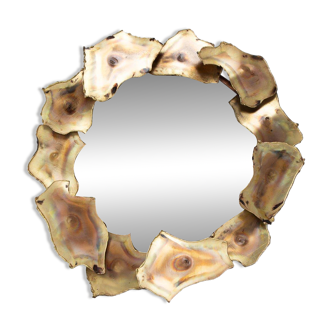 Brass sun mirror from around 1970 (31 cm)