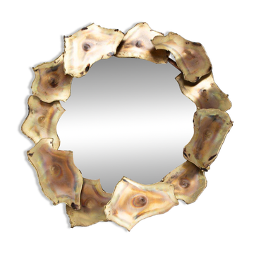 Miroir soleil en laiton vers 1970 (31 cm)