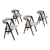 1960s, Danish design by Th.Harlev, model 205, set of 4 reupholstered chairs