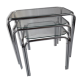 Tables gigognes métal et verre 70