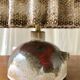 West Germany ceramic lamp and pleated lampshade