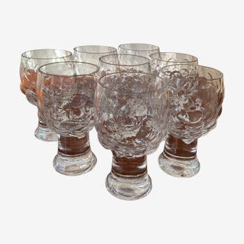 Set de 8 verres à vin Kosta Boda motif grapes