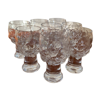Set de 8 verres à vin Kosta Boda motif grapes