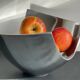 Vintage polished metal fruit bowl