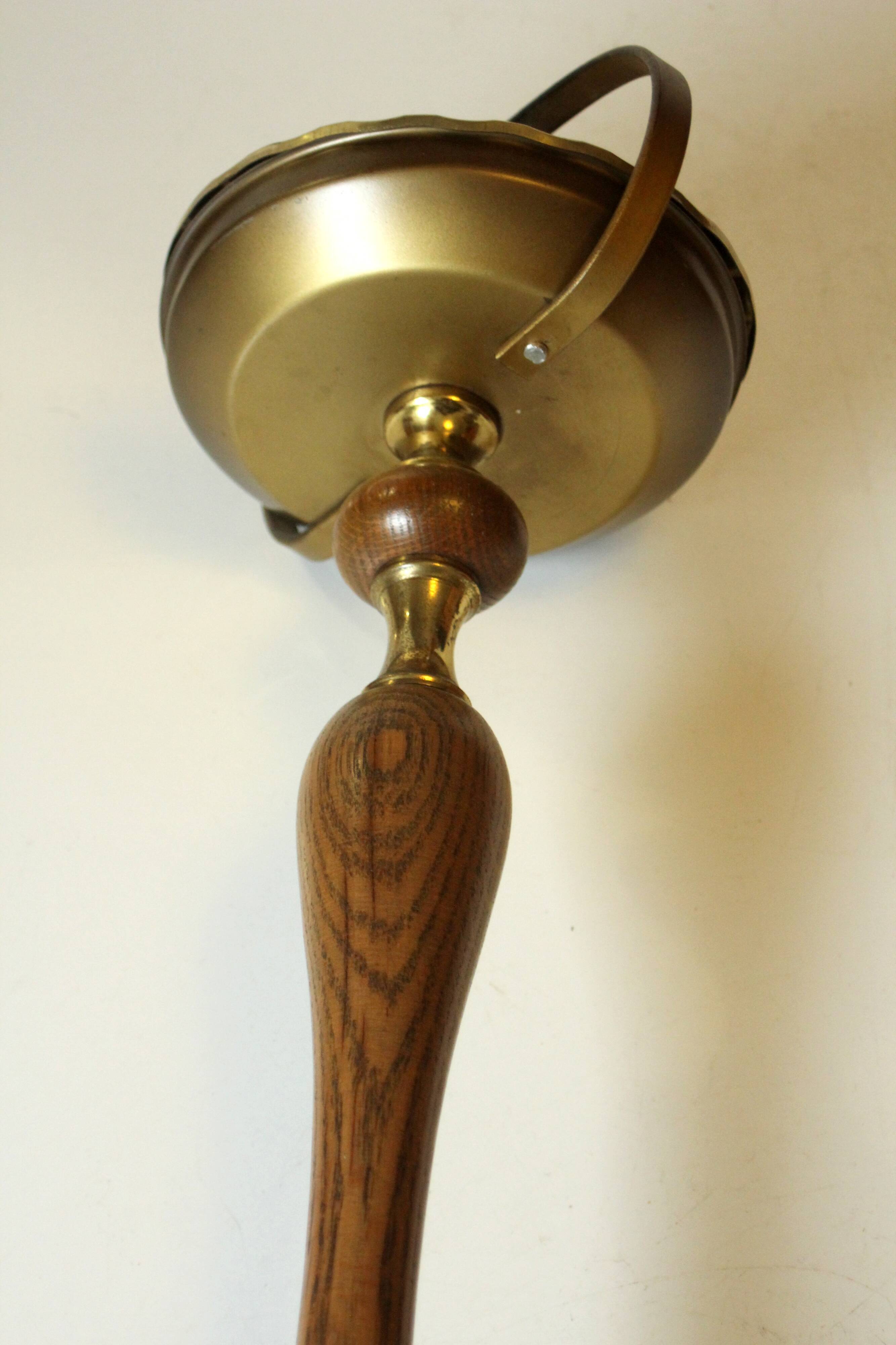 1950s vintage - smoking stand - ashtray - made of brass metal and wood