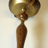 1950s vintage - smoking stand - ashtray - made of brass metal and wood