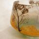 Small Art Nouveau enameled landscape vase/pot