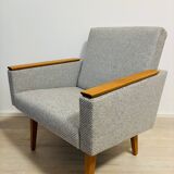 Fauteuil gris vintage de Tchécoslovaquie des années 1970