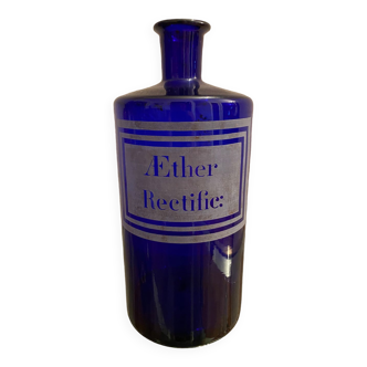 Ancien flacon de pharmacie en verre bleu