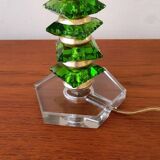 Pied de lampe vintage en verre taillé