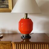 Space Age orange glass table lamp base, Italy 1960s