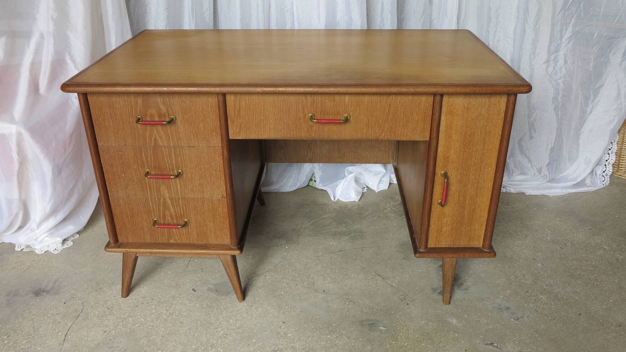 Minister's desk 1960s light oak