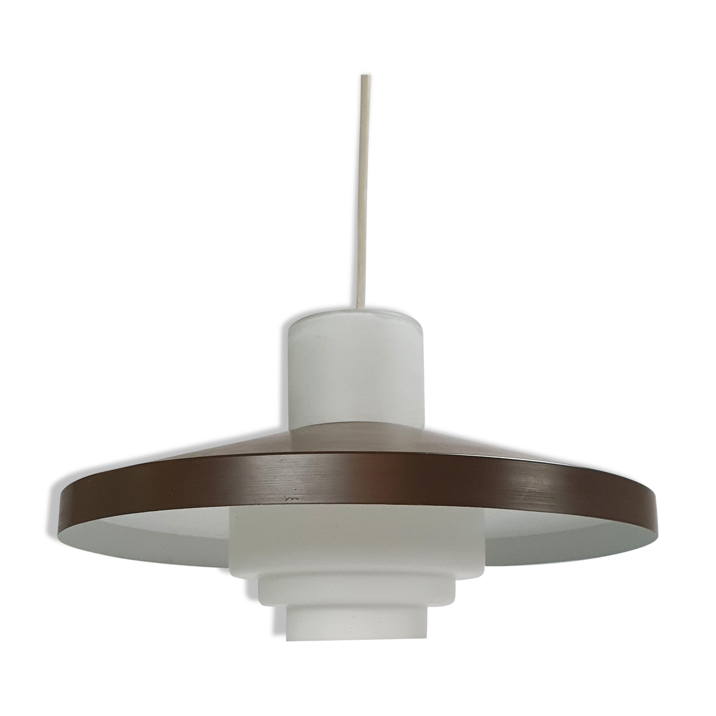 Mid century pendant by Philips with opaline glass, 1960s