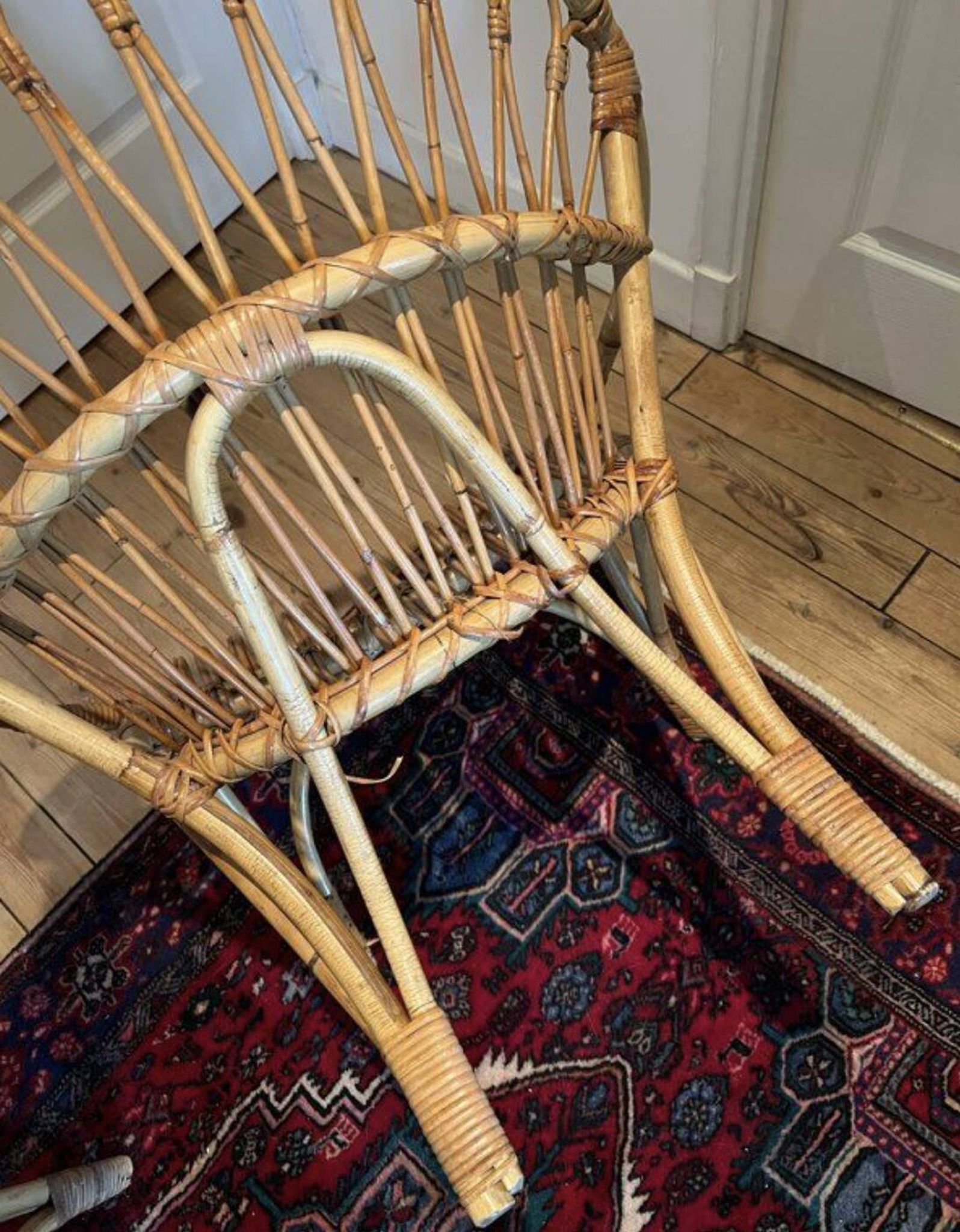 Pair of vintage rattan armchairs – 60s/70s design