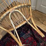 Pair of vintage rattan armchairs – 60s/70s design