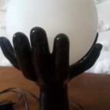 Black and white ceramic hand lamp
