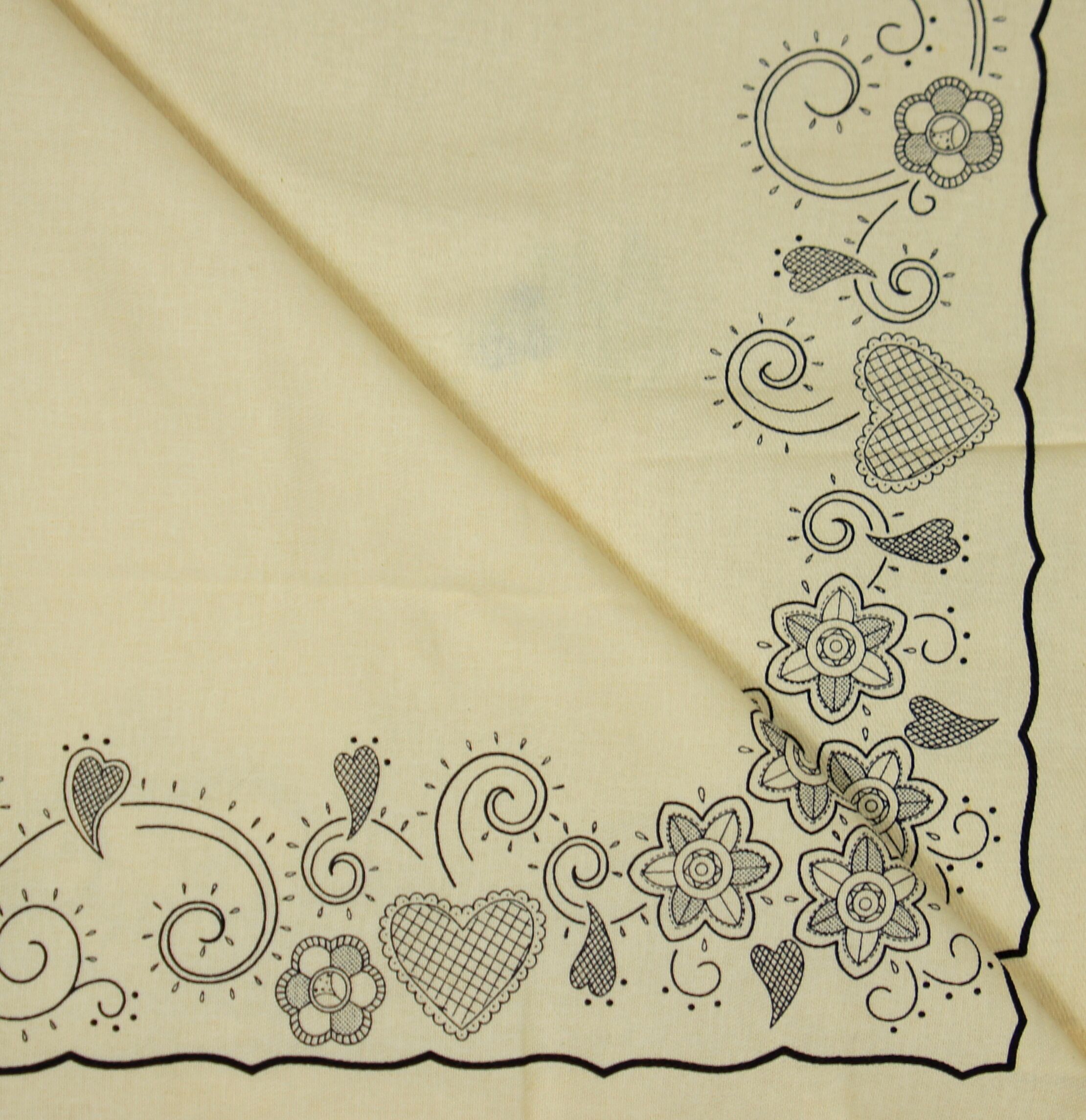 Old cloth embroidered "lemons"