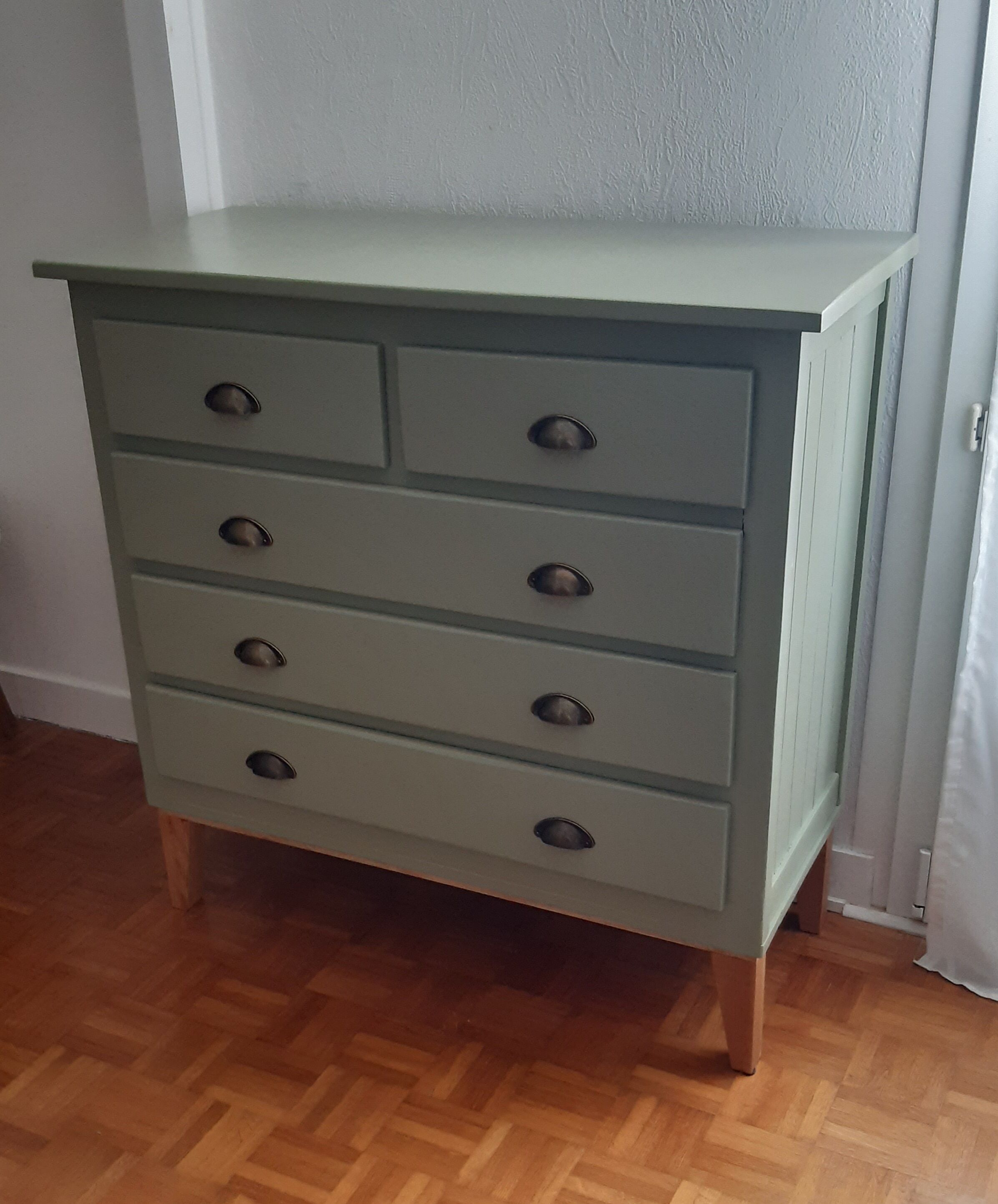 Scandinavian forest green chest of drawers