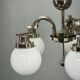 Art Deco Five-Light Chrome Chandelier, Czechoslovakia, 1930s
