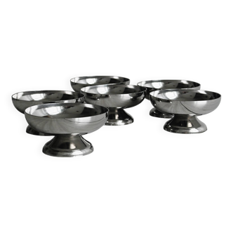 6 stainless steel footed bowls, Letang Remy style