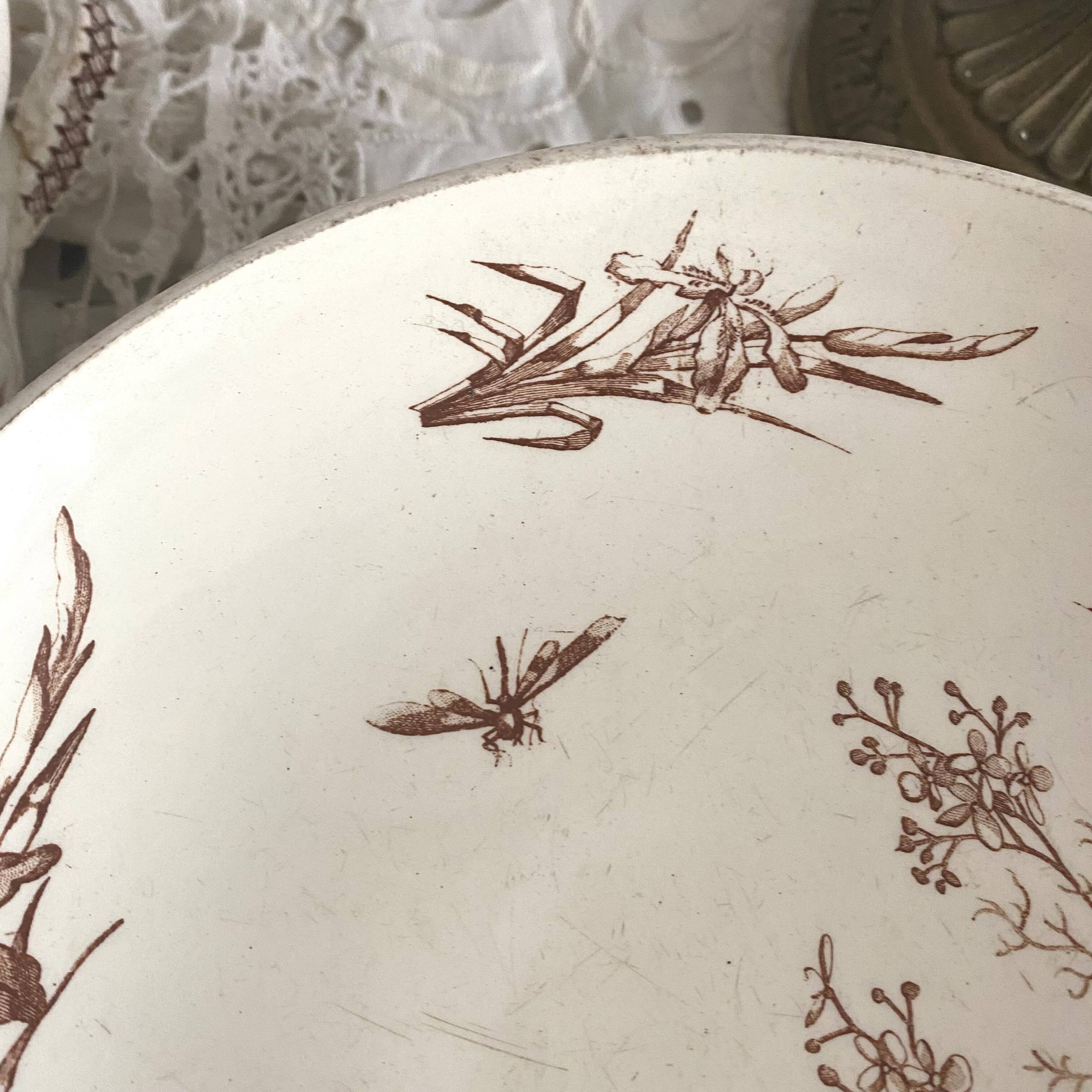 Old Luneville earthenware compote bowl