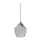 Hanging lamp textured patterned glass and relief