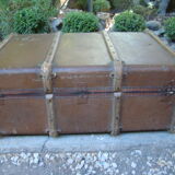 Old brown canvas trunk