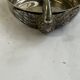 Art Deco silver-plated metal pocket emptier with swan decor