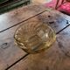 Amber glass bowl – square base and spiral decoration – 1970s design