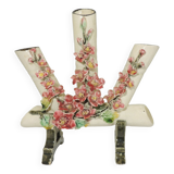 Old ceramic bouquet maker from the 1930s - Vintage Victorian French Majolica