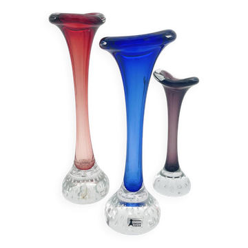 Set of 3 Soliflores Åseda Bo Borgström Bullřige Vintage Swedish Design