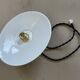 Industrial pendant light, old enameled bowl