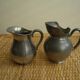 Lot anciens pots à lait crème étain fin