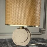 Brutalist Travertine Table Lamp Circa 1980