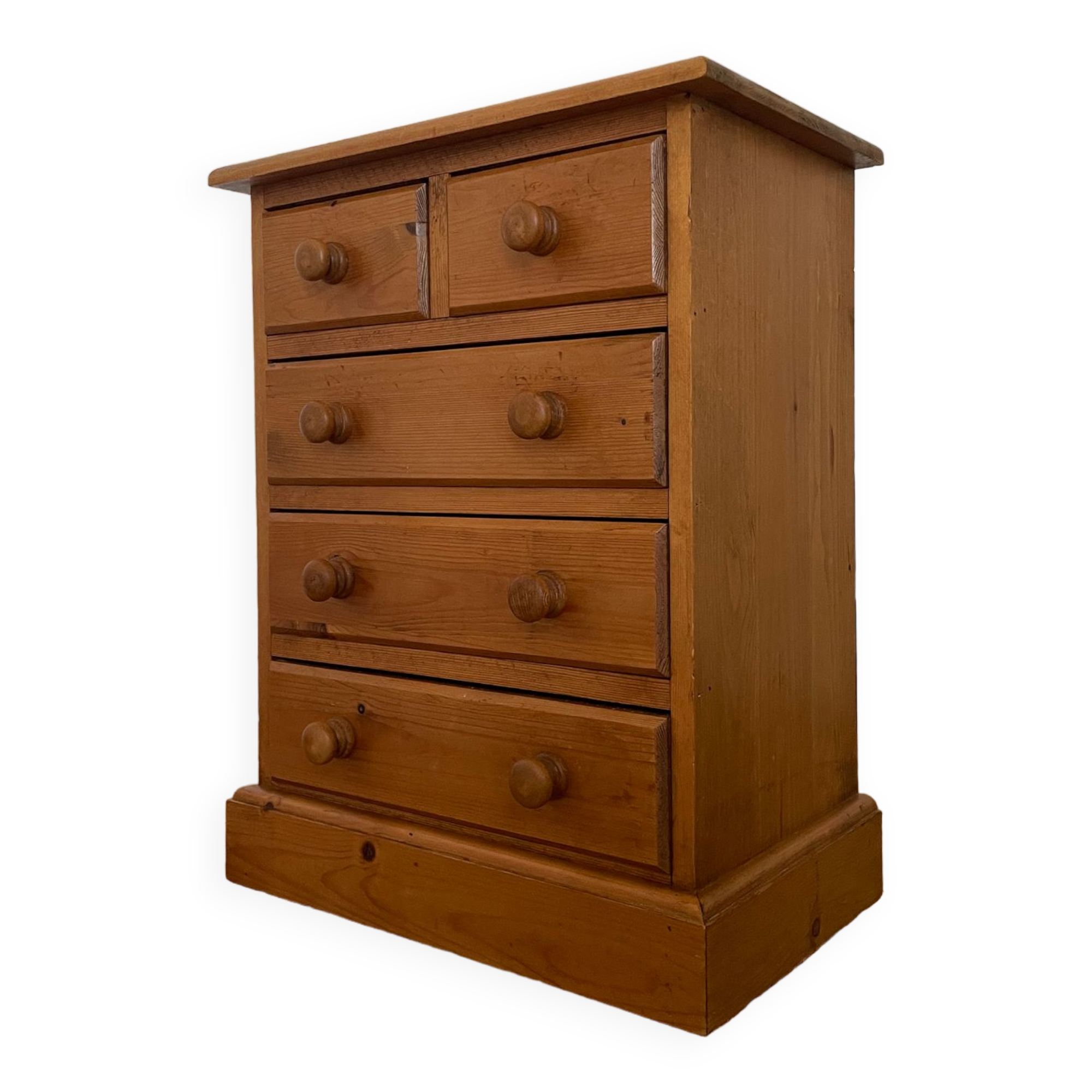 Mini vintage solid pine chest of drawers