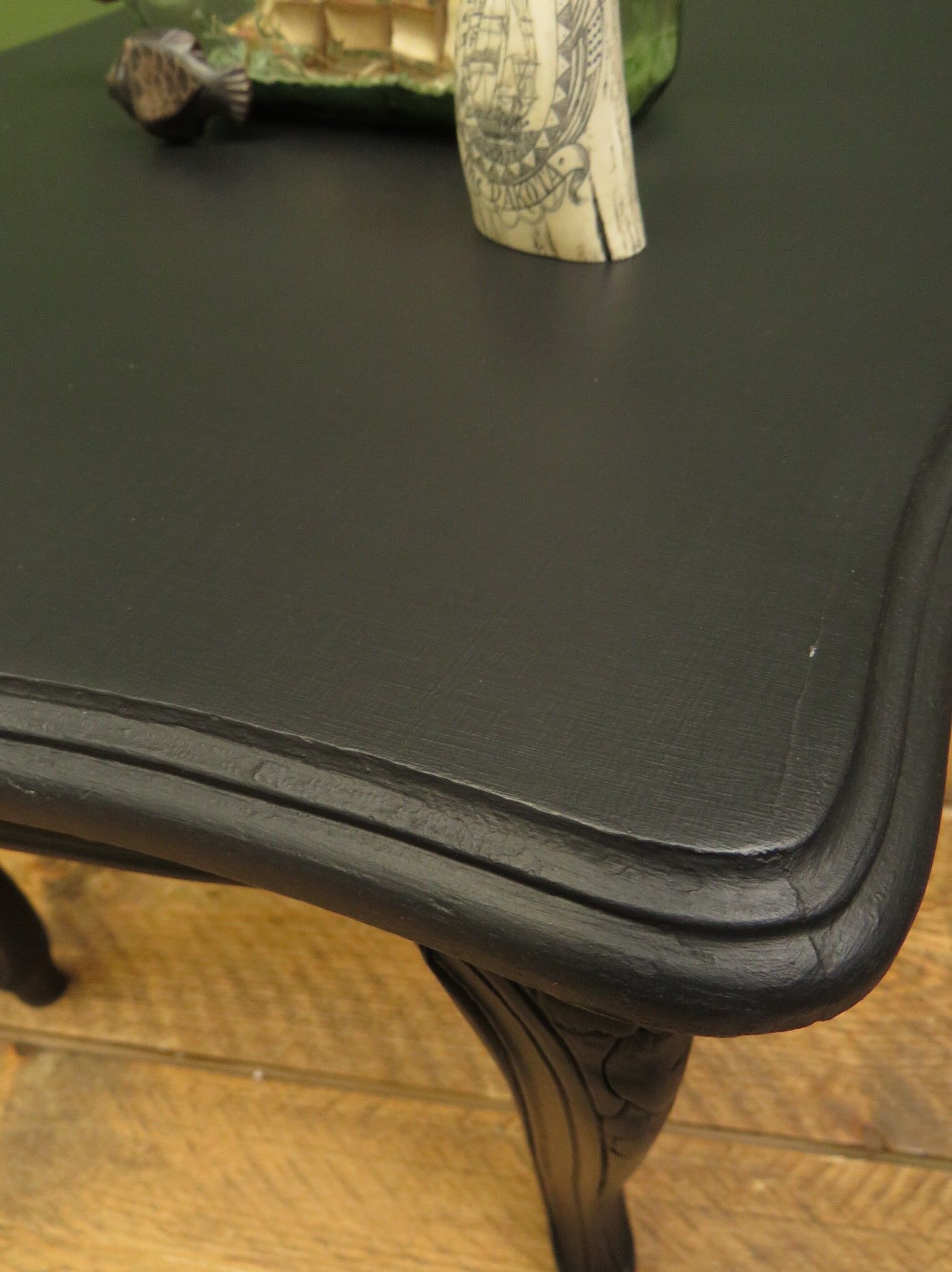 PAIR OF FRENCH STYLE BLACK BEDSIDE TABLES