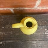 Old Yellow Glazed Ceramic Pitcher Vintage Kitchen #D427