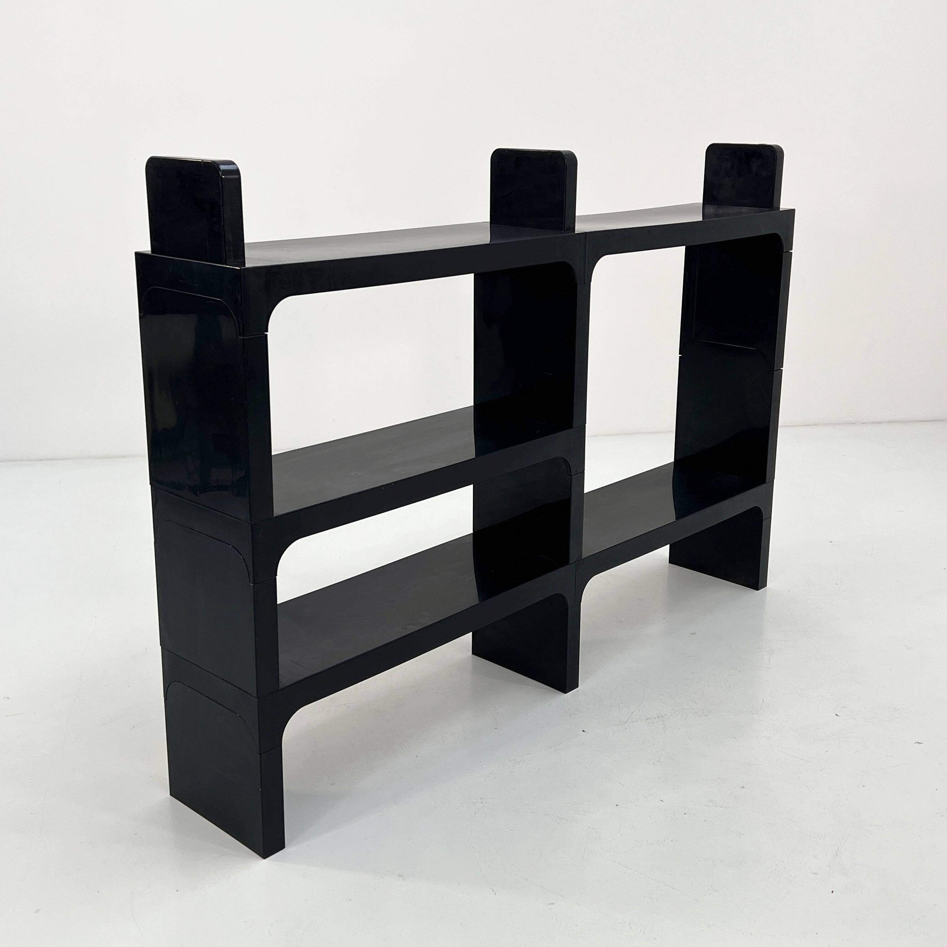 Modular black shelf by Olaf Von Bohr for Kartell, 1970