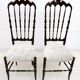 Pair of Gaetano Descalzi Midcentury Italian Chiavari High Back Chairs, 1950