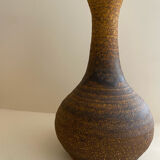Golden yellow ochre Accolay ceramic vase