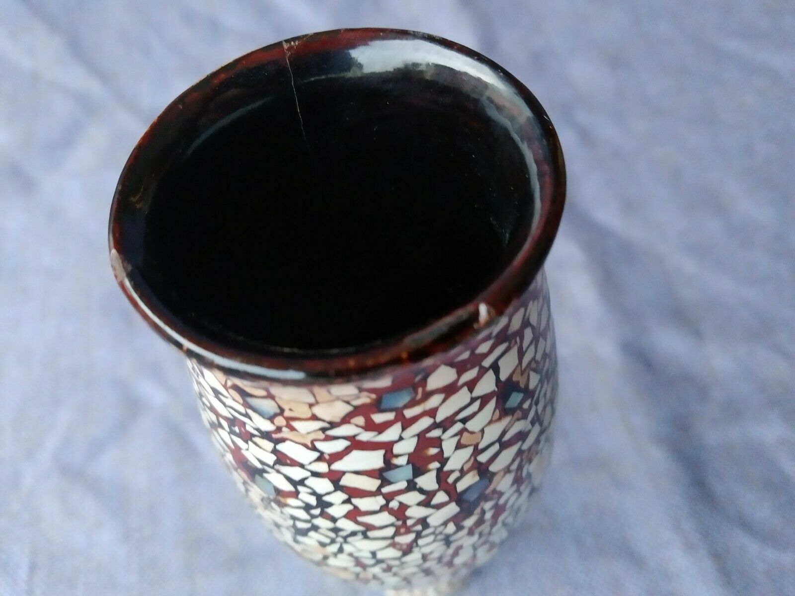 vVerre pot laque vietnam thanthley shell Asian decoration